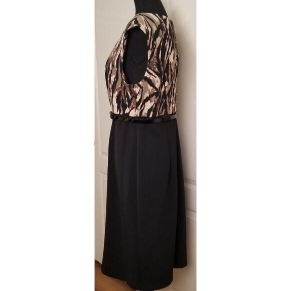 NWOTs CONNECTED APPAREL Tiger Stripe SLEEVELESS STRETCHY SHEATH DRESS Size 14 - Picture 5 of 7